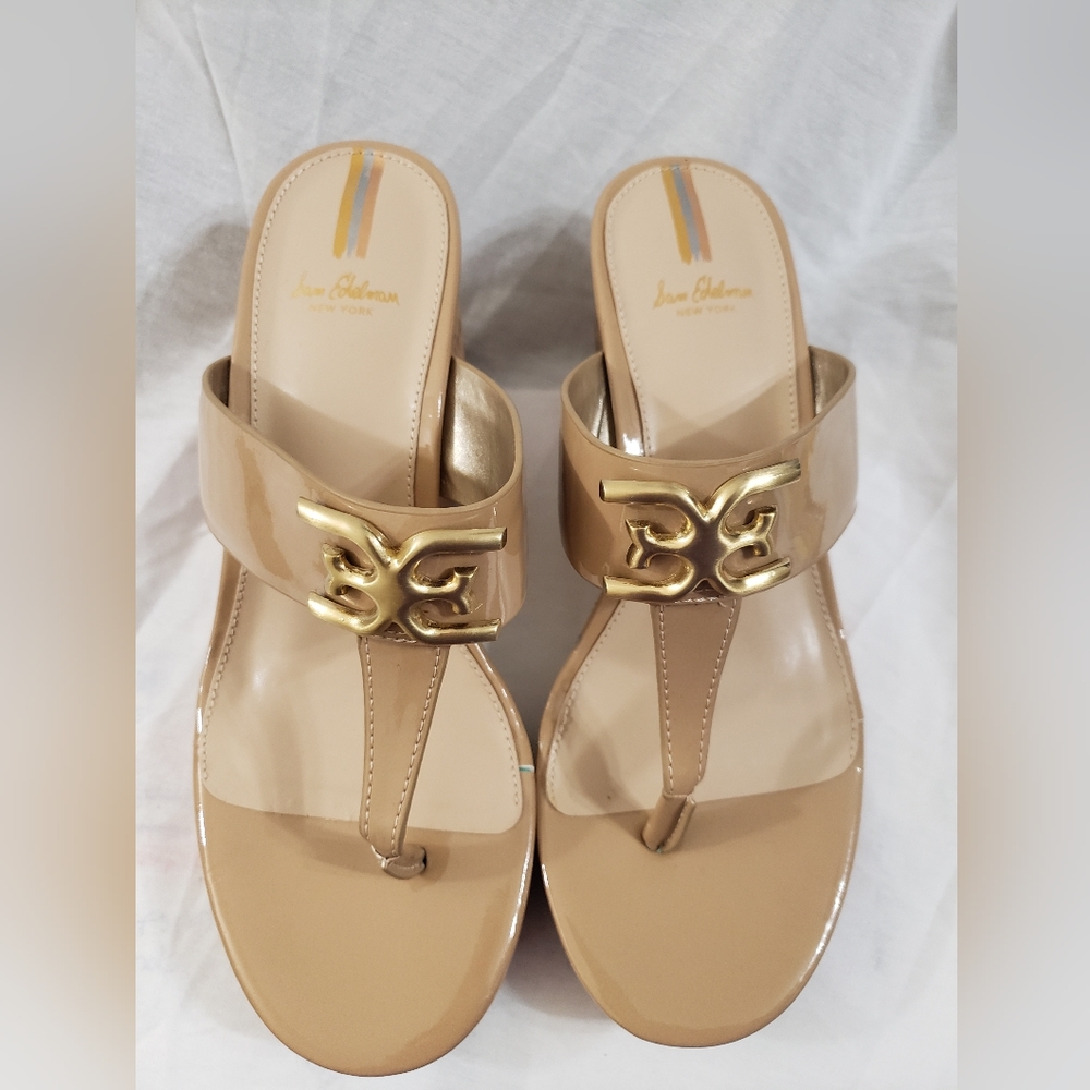 Sam Edelman Nude Wedge Slippers, Size 7.5M. Brand new.